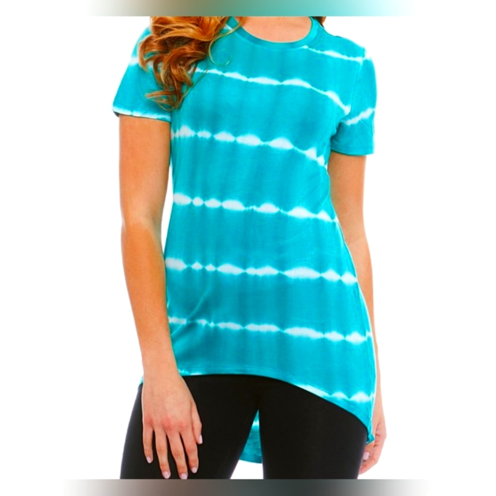 Aqua Tie-Dye Hi-Low T-Shirt